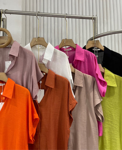 Summer Drop Shoulder Short Sleeves Shirts